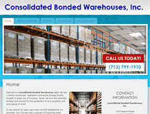 Tablet Screenshot of consolidatedbondedwarehouses.com